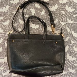 NWOT- A New Day (Target brand) black faux leather bag with gold hardware.